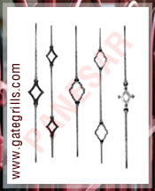 Wrought Iron Pickets Bars, Plain or twisted bars Pickets, Wrought iron components, Ornamental iron components, manufacturers exporters suppliers in india