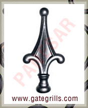 Wrought iron gates Railheads, finials, Gate heads railings Wrought iron gate hardware manufacturers exporters suppliers in india