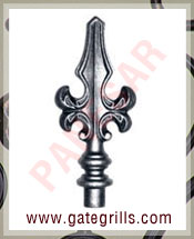 Wrought iron gates Railheads, finials, Gate heads railings Wrought iron gate hardware manufacturers exporters suppliers in india