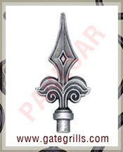 Wrought iron gates Railheads, finials, Gate heads railings Wrought iron gate hardware manufacturers exporters suppliers in india