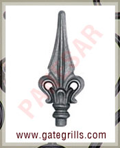 Wrought iron gates Railheads, finials, Gate heads railings Wrought iron gate hardware manufacturers exporters suppliers in india