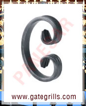 Wrought Iron scrolls - Ornamental Iron scrolls - gate scrolls - mild steel scrolls - cast iron scrolls - gate scrolls manufacturers exporters suppliers in india