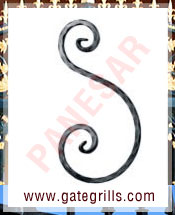 Wrought Iron scrolls - Ornamental Iron scrolls - gate scrolls - mild steel scrolls - cast iron scrolls - gate scrolls manufacturers exporters suppliers in india