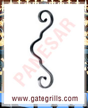 Wrought Iron scrolls - Ornamental Iron scrolls - gate scrolls - mild steel scrolls - cast iron scrolls - gate scrolls manufacturers exporters suppliers in india