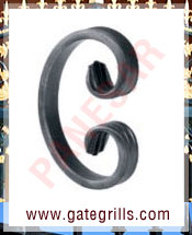 Wrought Iron scrolls - Ornamental Iron scrolls - gate scrolls - mild steel scrolls - cast iron scrolls - gate scrolls manufacturers exporters suppliers in india