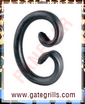 Wrought Iron scrolls - Ornamental Iron scrolls - gate scrolls - mild steel scrolls - cast iron scrolls - gate scrolls manufacturers exporters suppliers in india