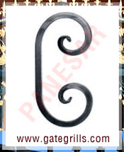 Wrought Iron scrolls - Ornamental Iron scrolls - gate scrolls - mild steel scrolls - cast iron scrolls - gate scrolls manufacturers exporters suppliers in india