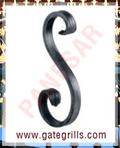 Wrought Iron scrolls - Ornamental Iron scrolls - gate scrolls - mild steel scrolls - cast iron scrolls - gate scrolls manufacturers exporters suppliers in india